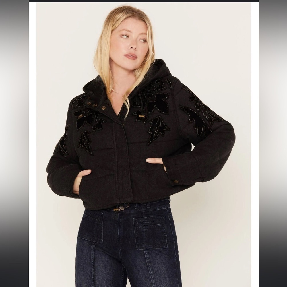 Free People Black Puffer Jacket